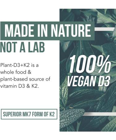 Organic Plant D3 + K2 5000 IU | Raw & Vegan | 100% Whole Food | Enhanced Digestion | Prebiotic & Superfood Complex | 60 Count - Buy Online on GoSupps.com