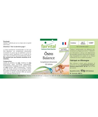 Fairvital | Oestro Balance - 2 months treatment - High dosed - 120 capsules - soy isoflavones (genistin daidzine glycitein) with Vitamin E - Buy Online on GoSupps.com