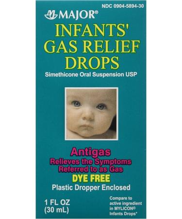 Gas Relief Drops for Newborns, Infants & Children - Simethicone 20mg/0.3ml - Dye Free - 1 Fl Oz (Pack of 4) - Buy Online on GoSupps.com