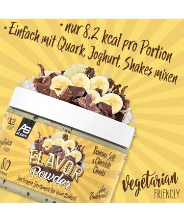 All Stars Flavor Powder - Banana-Split & Chocolate Chunks 240g | Sugar-Free Sweet Taste | Ideal for Food & Drinks with Inulin - Buy Online on GoSupps.com