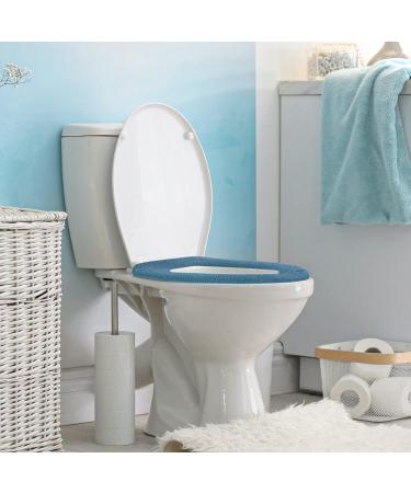 Legigo 5 Pack Thick Bathroom Toilet Seat Cover Pads - Soft & Stretchable Washable Fiber Cloth - Easy Install, Comfortable and Warm Toilet Lid Seat Cover - Knit Elongated Blue - Buy Online on GoSupps.com