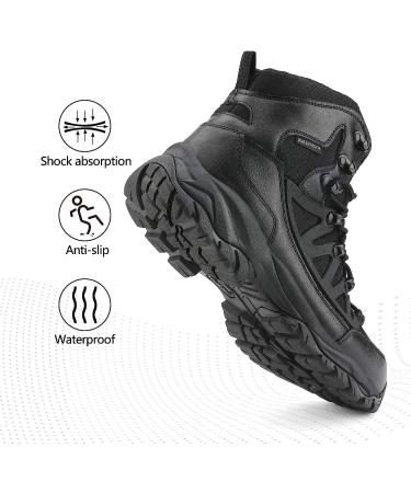 NORTIV 8 Men's Lightweight Military Tactical Work Boots - Mid Ankle Outdoor Combat Boots (Size 8.5, Black) - Buy Online on GoSupps.com