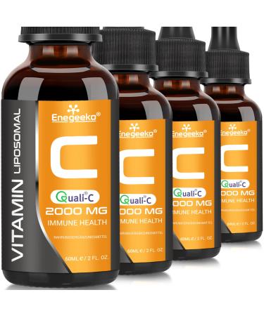 Liposomal vitamin C with Quali -C vitamin C |Not GMO |Vegan friendly |Vitamin C pH-neutral & stomach-friendly |Vegan (60 ml (4 -pack))