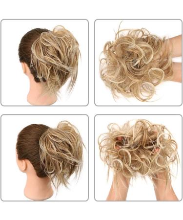 Bun Hair Piece Tousled Updo Messy Bun Hair Piece Straight Curly Mix Ponytail Extensions Fake Synthetic Elastic Band Scrunchies Hairpiece for Women Girls Hair Pieces for Women (Color : Q17 28T613) - Buy Online on GoSupps.com