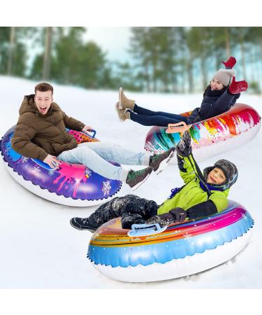 FindUWill 3 Pack Snow Tubes Sleds for Kids - 35'' Inflatable Sleds with Thicker Bottom - Family Winter Outdoor Sports Toys (Set of 3) - Buy Online on GoSupps.com