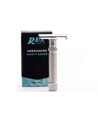Rex Supply Company Rex Ambassador Wet Razor 100% Stainless Steel Adjustable Double Edge Blade Handmade in the USA