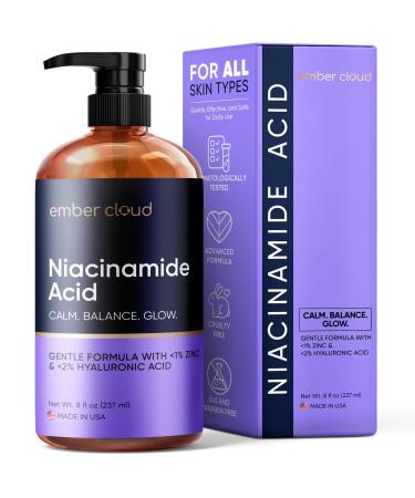 Niacinamide Serum for Face 10% with Zinc 1% Vitamin B3 Anti-Aging, Advanced Skin Care for Even Tone, Texture and Hydrating Cruelty Free 8 Oz