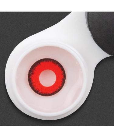 Buy Meralens Red Black Crazy Contact Lenses - Annual Strength -1.00 Diopters for Mardi Gras Carnival Halloween | Top Quality with Container - Buy Online on GoSupps.com
