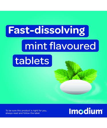 Imodium Quick Dissolve Mint Flavor Tablets 20 Count - Buy Online on GoSupps.com