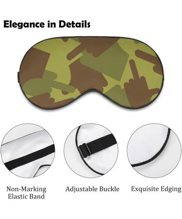 Middle Finger Camouflage Sleep Mask - Adjustable Strap, Blocks Light for Night Travel Nap | Men's Women's Blindfold Eye Cover - Buy Online on GoSupps.com
