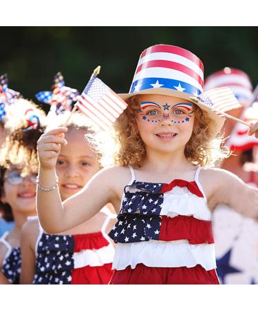 4th of July Temporary Tattoos - American Flag Design Face & Body Art Decorations - Patriotic Theme Party Supplies - 10 Sheets - Buy Online on GoSupps.com