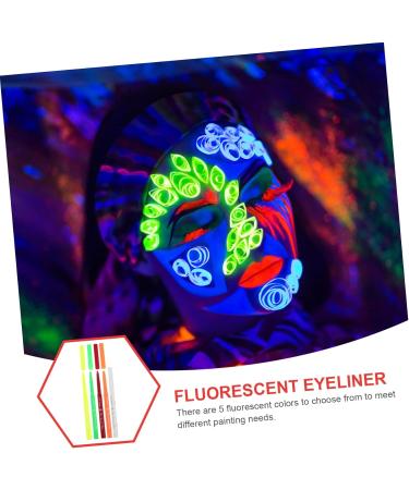 Baluue 25 Pcs Halloween Paint Pen Glow Eyeliner Pencil Eye Liner Eyeliner Fluorescence Eye Line Pen Plastic 12.00X0.80X0.80CMx5pcs Assorted Colorx5pcs - Buy Online on GoSupps.com