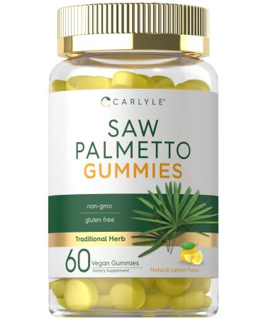 Carlyle Saw Palmetto Gummies | 480mg | 60 Count | Vegan Non-GMO and Gluten Free Extract Formula from Saw Palmetto Berries | Natural Lemon Flavor