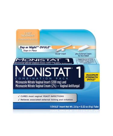 Monistat 1-Day Yeast Infection Treatment, Prefilled 1 Day Ovule - Itch Cream
