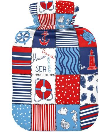 Naanle Ocean Sea Horse Heat Bottle 1L - Transparent Warm Water Flask for Pain Relief & Cold Therapy | Bed Hand & Foot Warmer - Buy Online on GoSupps.com