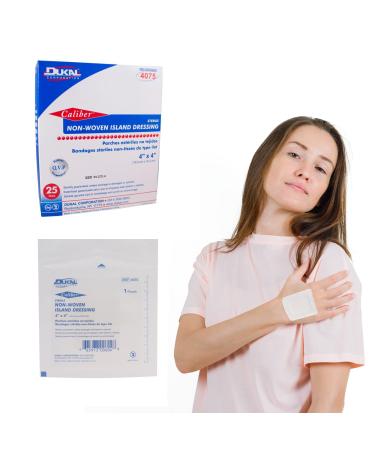 Dukal Island Dressing. Pack of 25 Adhesive Dressings 4 x 4 for Wound Protection. Sterile dressings with Non-Adherent Island pad. Single use & Latex-Free. - Buy Online on GoSupps.com