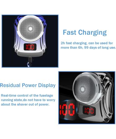 Mini Electric Shaver for Men - Portable USB Rechargeable Razor | Fast Charging Travel Shaver Perfect Father's Day Gift - Blue - Buy Online on GoSupps.com