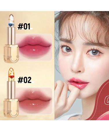 Flower Shape Color Changing Lipstick Crystal Jelly Color Changing Lipstick Temperature Changing Lip Balm Long Lasting Nourishing Moisturizing Balm - Buy Online on GoSupps.com
