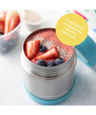 Mummy Cooks Insulated Children's Food Flask 300ml (Pink) | Free Stickers - Buy Online on GoSupps.com