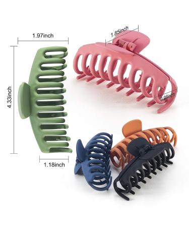 Waloden Matte Plastic Hair Claw Clips - Nonslip Large Claw Clip for Women and Girls (5 PCS) - Buy Online on GoSupps.com