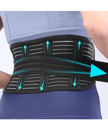 Utoo back support belt for sciatica pain relief back bandage men and women lumbar spine slightly breathable stretchy back brace black size 23 "-31" (s) s black - Buy Online on GoSupps.com