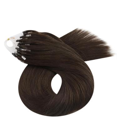 Moresoo Microring Extensions - Real Hair Dark Brown 45 cm | Remy Loop Extensions #4 | Easy Application Microrings 1g/s 50g - Buy Online on GoSupps.com