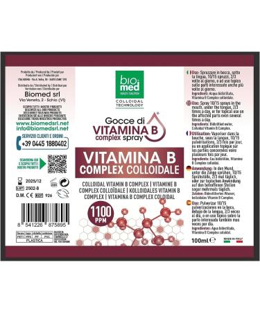 Colloidal B vitamin with vitamins B6 B9 B12. Colloidal B vitamin complex. B vitamins play a role in converting food into energy in the body. Containers 100 ml. - Buy Online on GoSupps.com