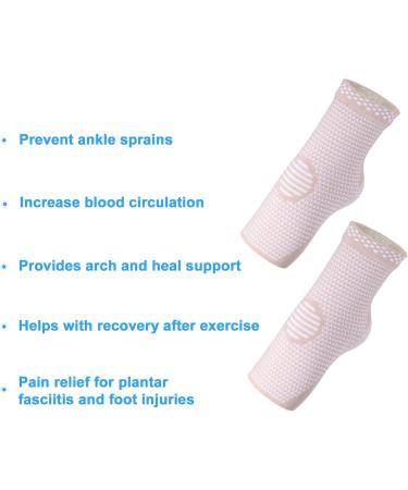 Buy VOCOSTE Ankle Compression Sleeve Socks - Unisex Brace for Achilles Tendon Support - M Size Beige & White - International Shipping Available - Buy Online on GoSupps.com