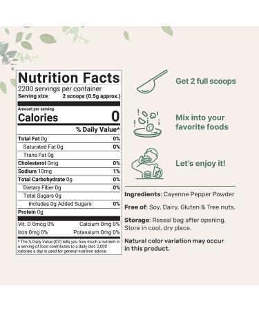 Micro Ingredients Ground Cayenne Pepper Powder Bulk - 2.5 lbs - 40,000 Heat Units - Spicy, Filler Free, Gluten-Free, Garden Wildlife Protection - Non-GMO, Vegan Friendly - Buy Online on GoSupps.com