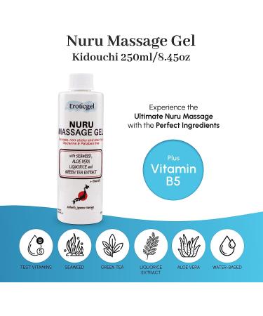 Japanese Nuru Massage Gel with Aloe Vera, Seaweed, Green Tea, Liquorice & Vitamin B5 - 8.45 Fl Oz - Buy Online on GoSupps.com