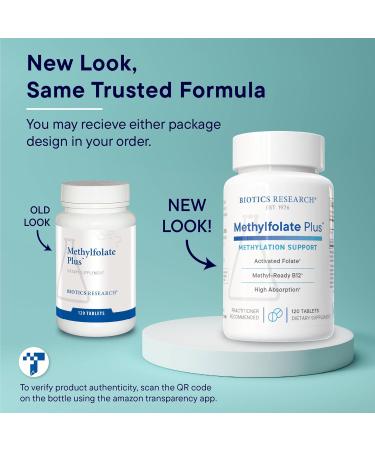 Biotics Research METHYLFOLATE Plus Methylfolate Bioactive Folate + B12 Supports Cardiovascular Health Fetal Development Nerve Health Methylation Support Homocysteine Levels. 120 Tablets - Buy Online on GoSupps.com