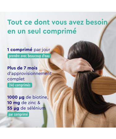 Biotin for Hair and Beard Extra Strong Zinc 10mg Selenium 55 g & Vitamin B7 Promotes Hair Regrowth Skin and Nails 240 Tablets Vegan & No Additives Women and Men - Buy Online on GoSupps.com