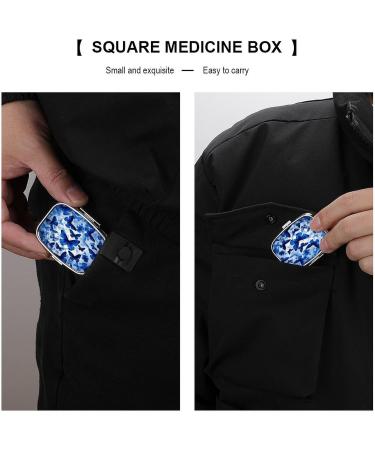 Blue Butterflies Pill Box - Decorative 2 Compartment Medicine Organizer for Pocket or Purse - Buy Online on GoSupps.com