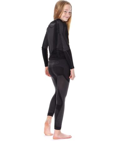 Ladeheid Children's Thermoactive Underwear Set - Long Sleeve Shirt & Long Underpants (146-152) - Black/Silver - Optimal Comfort for Kids - Buy Online on GoSupps.com