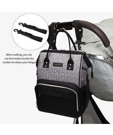 Waterproof Floral Diaper Bag Backpack for Moms and Dads - Black Grey - Buy Online on GoSupps.com