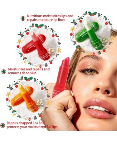 KUIRUNRX 3 Pcs Christmas Lipstick Tinted Repairing Lip Balm Magic Moisturizing Lipstick Long Lasting Lip Gloss For Women Girls Lips Care Beauty Cosmetic - Buy Online on GoSupps.com