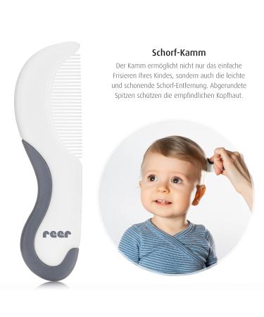 Reer BabyCare Hair Care Set - Goat Hair Brush & Scalp Comb (2pcs) | Gentle & Safe for Infants - 81070 - Buy Online on GoSupps.com