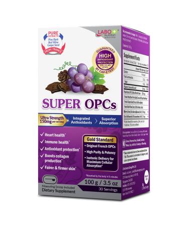 LABO Nutrition Super OPCS  Premium French Maritime Pine Bark Extract 150mg per Serving  for Healthy Circulation Radiant Skin Immunity Heart Health Antioxidant Protection  Gluten Free