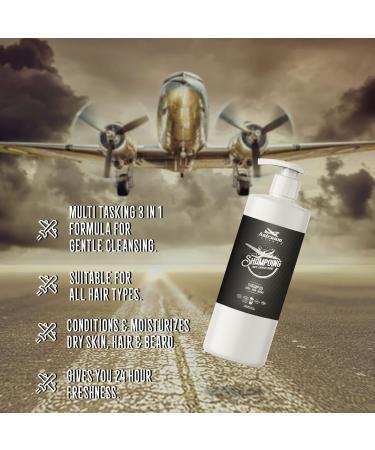 Hairgum Men's Hair & Beard Shampoo - All-in-One Moisturizing Shampoo for Men - Cleansing Shampoo with Shea Oil for Hair & Mustache (31 oz - Buy Online on GoSupps.com