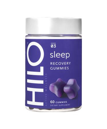 HILO Nutrition Sleep Gummies - Sore Muscle Support - 4 mg Melatonin, Chamomile, Tart Cherry - (60 Count) Sleep Recovery