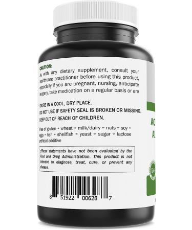 Brieofood Acetyl L-Carnitine Alpha Lipoic Acid (ALA ALC) 750mg - 120 Capsules - Buy Online on GoSupps.com