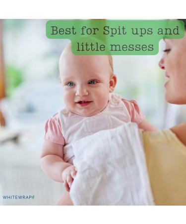 WHITEWRAP Muslin Washcloths 12x12 10-Pack - 100% Organic Cotton Soft Baby Towel Set - Buy Online on GoSupps.com