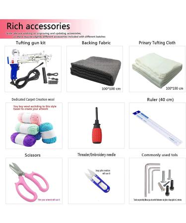 BLBO Tufting Gun Kit - Dual-Use Cut Pile and Loop Pile Rug Making Machine - DIY Hand-Held Knitting Machine - Adjustable Speed - Embroidery Punch Needle Kit - Buy Online on GoSupps.com
