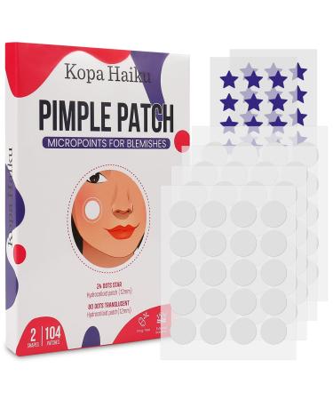 Pimple Patches: Ance Patch- Spot Patches - Acne Patches - Star Spot Patches - Ance Treatment (104 Patches/ 2 Shapes)