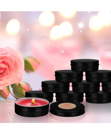 Belle Vous 60ml Round Aluminum Jars (24 pcs) - Black Metal Cans with Screw Cap for Travel Cosmetics Lip Balm & Sweets - Buy Online on GoSupps.com