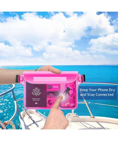 AiRunTech Waterproof Pouch with Waist Strap (2 Pack) - Keep Phone and Valuables Safe & Dry | Ideal for Beach, Boating, Swimming, Snorkeling | Black + Pink - Buy Online on GoSupps.com