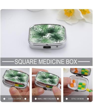 Transparent Palm Leaf Pill Box - 2 Compartment Medicine Organizer | Portable & Decorative Pill Case for Travel - Buy Online on GoSupps.com