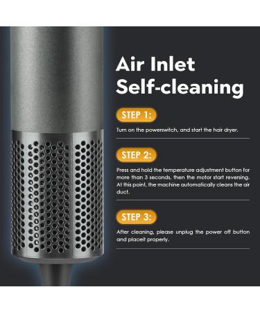 High-Speed Ionic Hair Dryer - 110 000 RPM Professional Blow Dryer for Fast Drying Lightweight Travel Low Noise - Gray - Buy Online on GoSupps.com