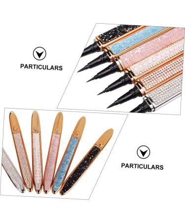  Beatifufu 2 x Diamond Eye Liners Golden Eye Liner Black Coloured Eyeliner Eyelash Extension Pen Liner Pens for Eyes Eyeliner Self-Adhesive Eyeliner Pens - Buy Online on GoSupps.com