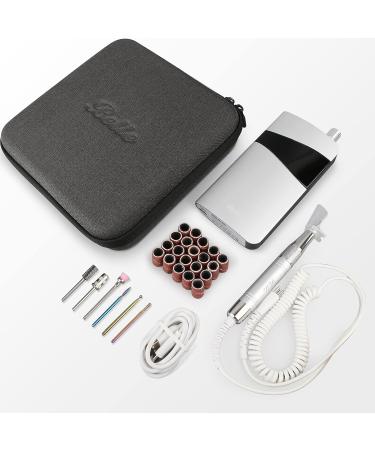 Belle Electric Nail Drill 35000 RPM Professional Portable Efile Machine for Acrylic Gel Nails | Manicure Pedicure Kit with 6 Bits & Sanding Bands - Silver - Buy Online on GoSupps.com